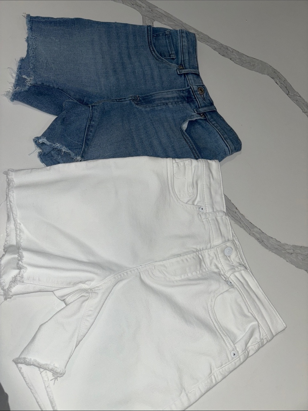 Express Two-Pack Denim Shorts in Blue and White